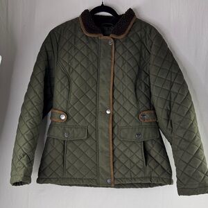 Vintage Liz Claiborne Green Quilted Utility Jacket